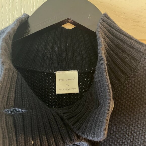 Like New Navy Fair Indigo Alpaca Cotton Long Sweater with Pockets - Picture 3 of 3